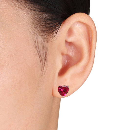 Everly Women's Created Ruby Sterling Silver Earrings 